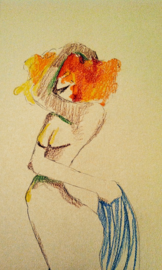 ("Woman". Sunday 3/23/14. Colored Pencil.)