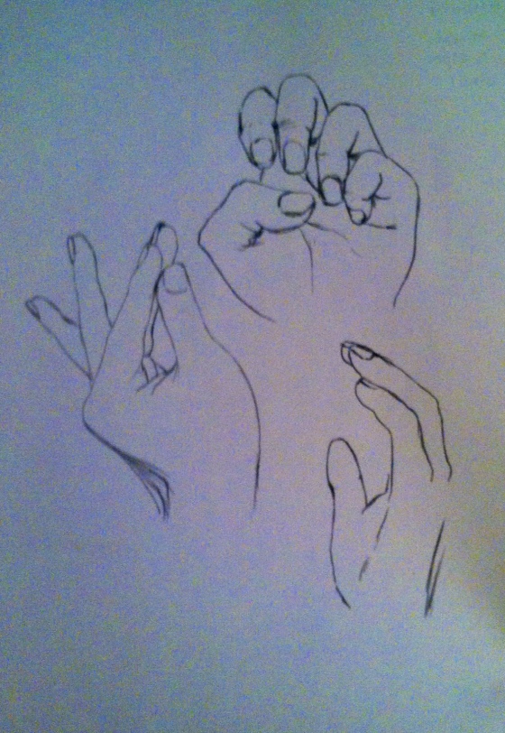 ("Hand Study." Saturday 7/12/14. Pencil.)