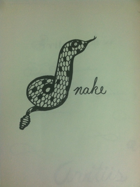 ("Snake." Monday 9/8/14. Sharpie.)